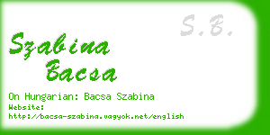 szabina bacsa business card